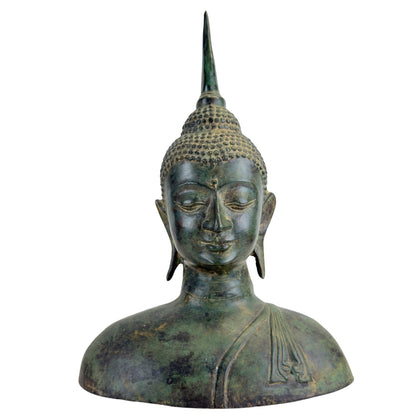 Bronze-Buddha-Statuen aus Thailand im Sukhothai-Stil, Frontansicht.