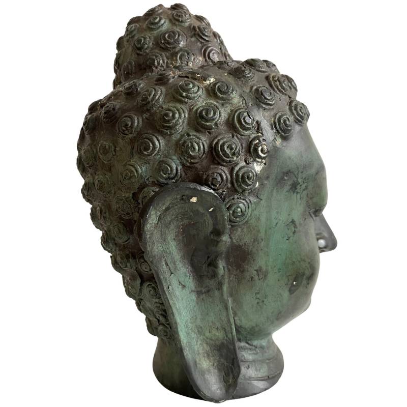 Buddha-Kopf aus Bronze aus Thailand