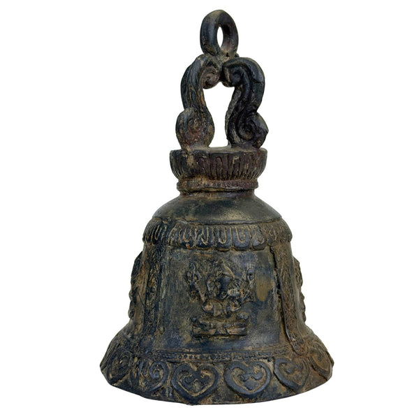 Antike bronzene Ganesha-Tempelglocke (Ghanta) – Indien (15 cm)