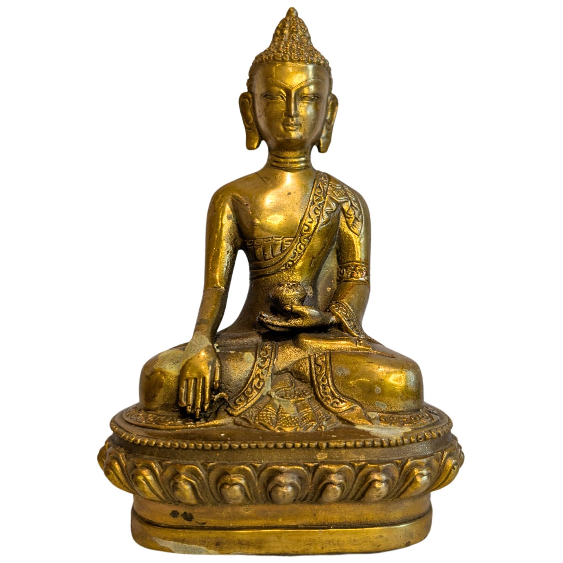 Bronzene Medizin-Buddha-Statue Bhaisajyaguru Nepal Heilkunst