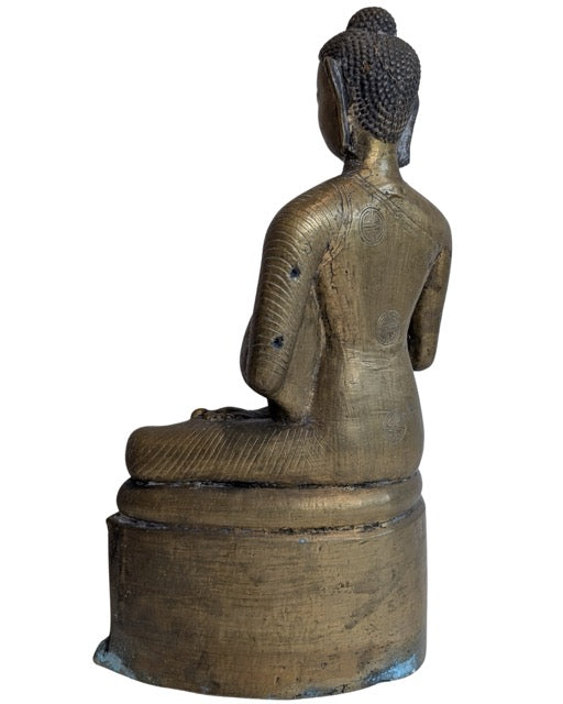 Bronzene Shakyamuni-Buddha-Statue mit lehrender Handgeste als Tempelstatue