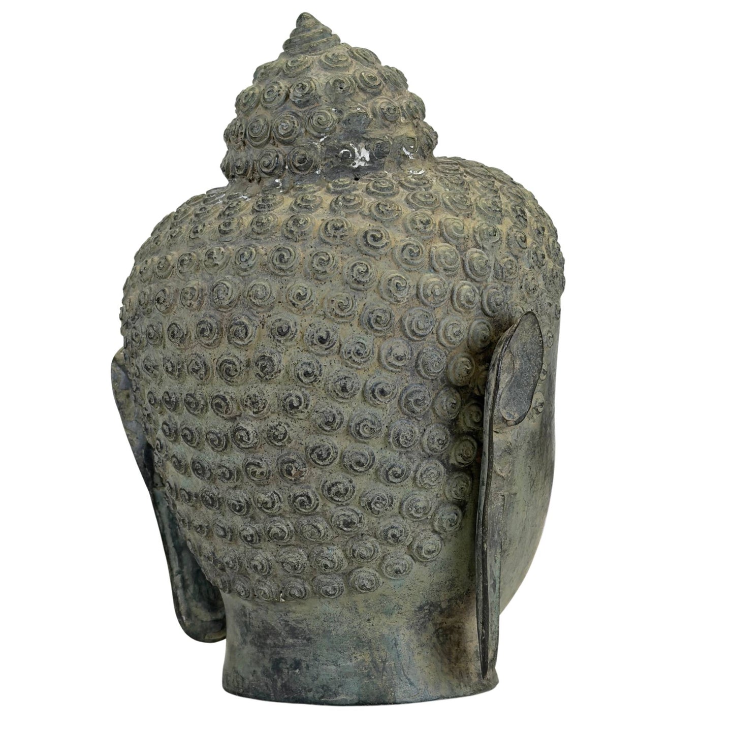 Spiritueller Buddha-Kopf aus Bronze im traditionellen U-Thong-Stil