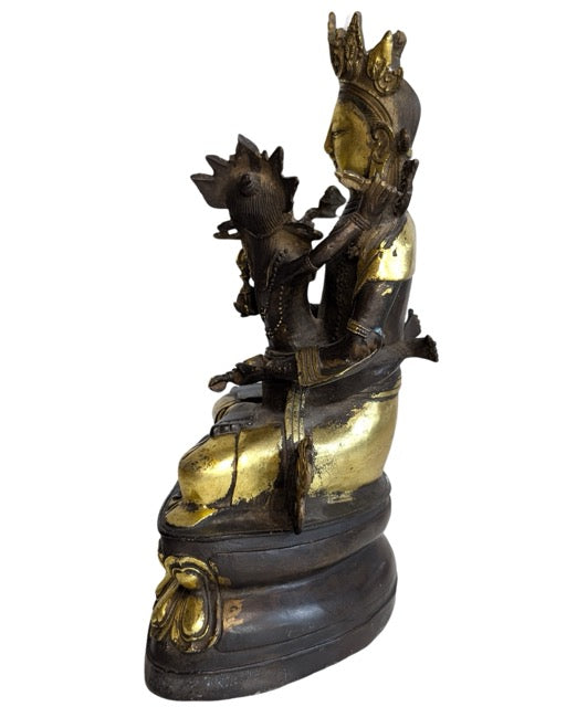 Alte Bronzestatue von Yab Yum aus dem tantrischen Buddhismus Tibets