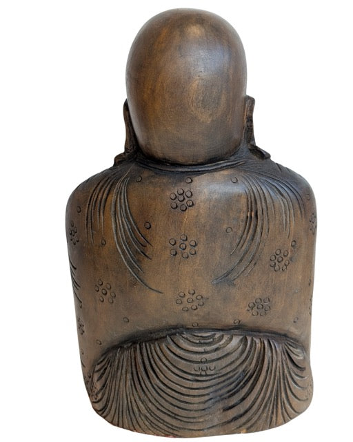 Holzskulptur von Budai als lachender Buddha aus China