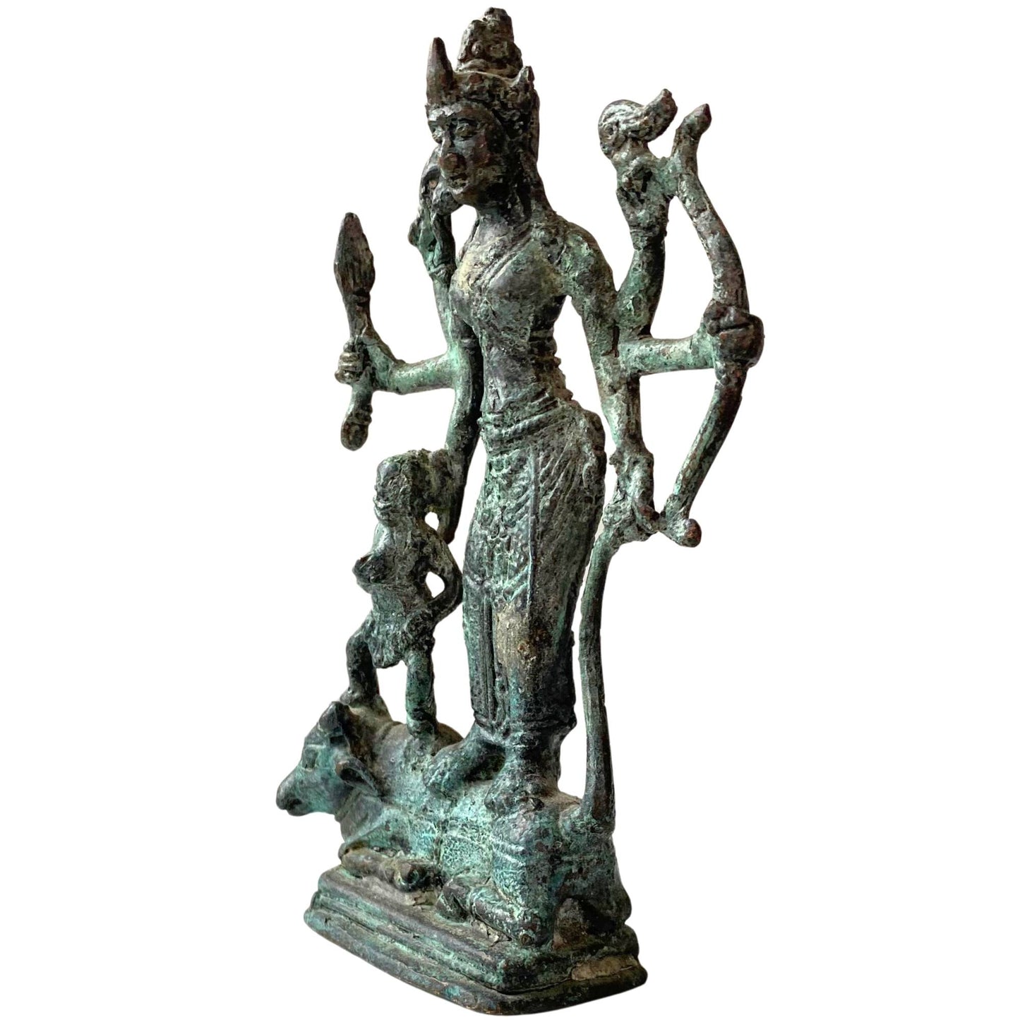 Detail des Büffeldämons zu Füßen der Göttin Durga.