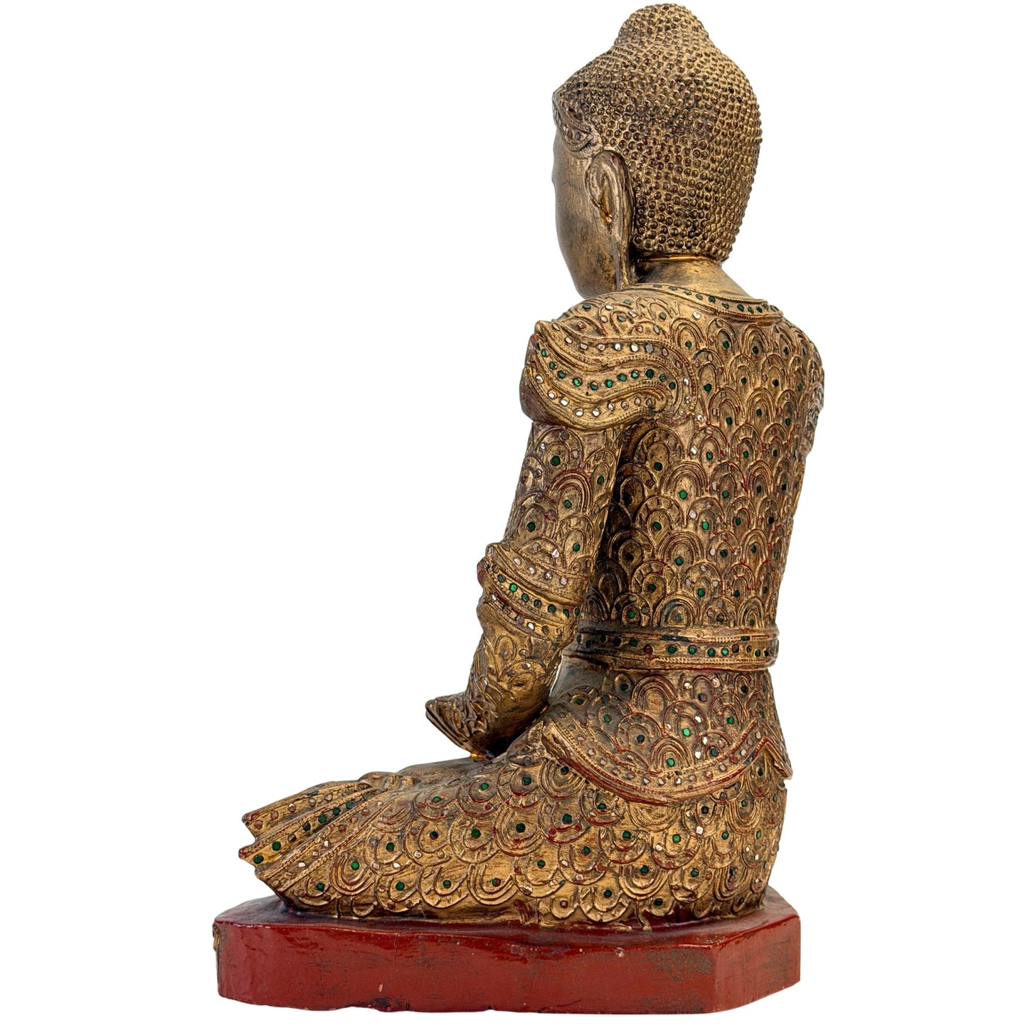 Rückwärtige Dreiviertelansicht links des burmesischen Jambupati-Buddhas, SKU 738