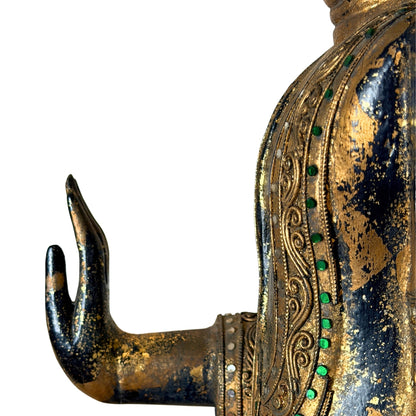 Close-up van de rechterhand in Abhaya mudra