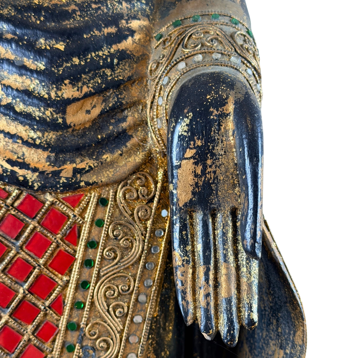 Detail van de linkerhand