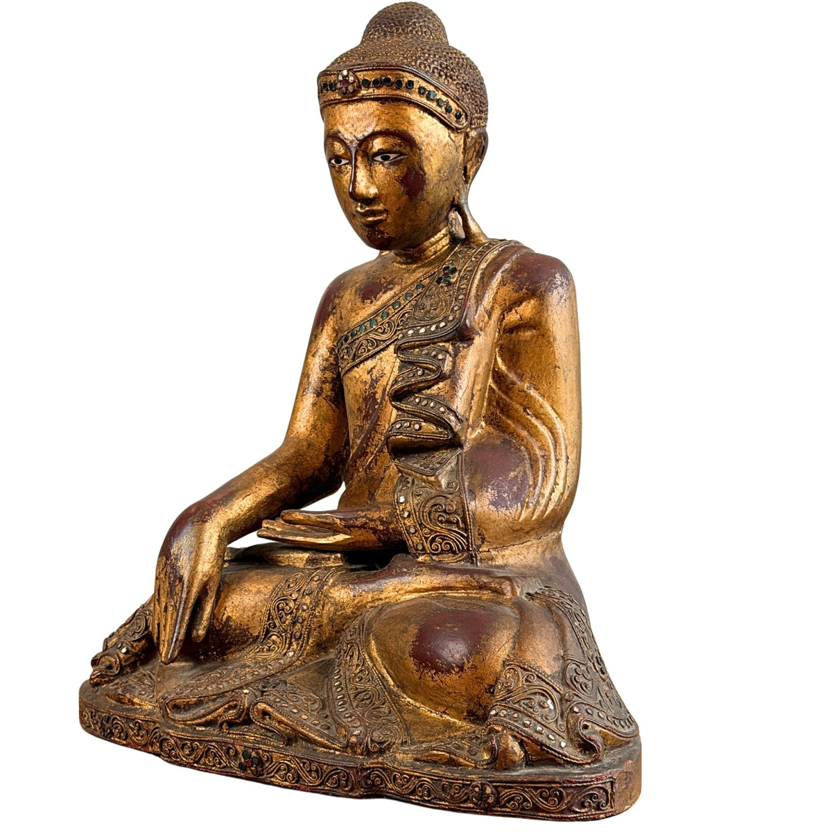 Seitenansicht der rechten Hand in Bhumisparsha-Mudra