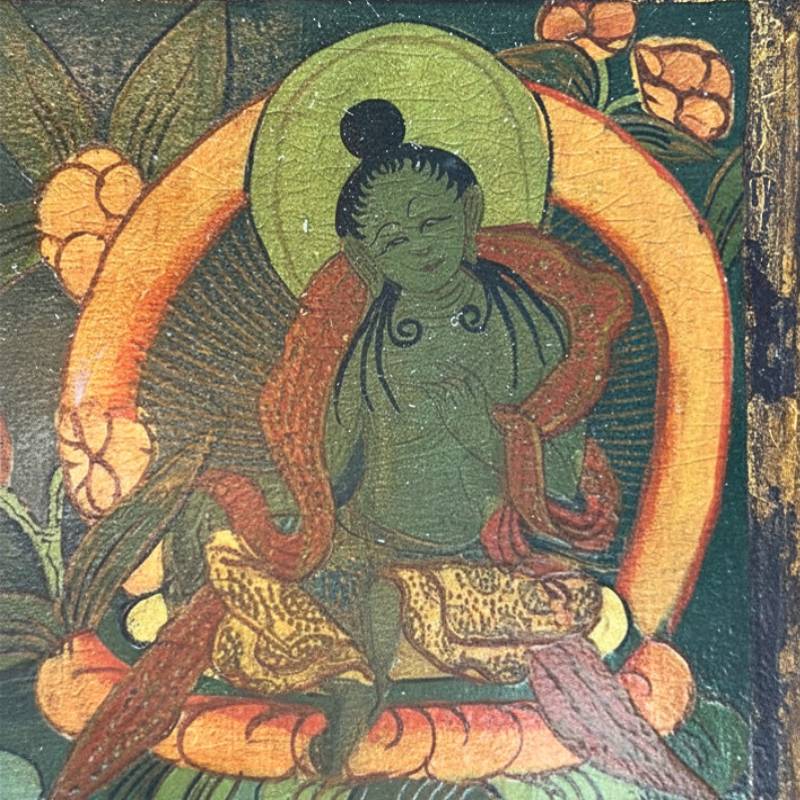 Chenrezig-Thangka, handgemalt mit Pigmenten auf Leinwand