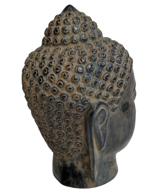 Chinesischer Buddha-Kopf aus Bronze, gegossen aus einer Kupferlegierung