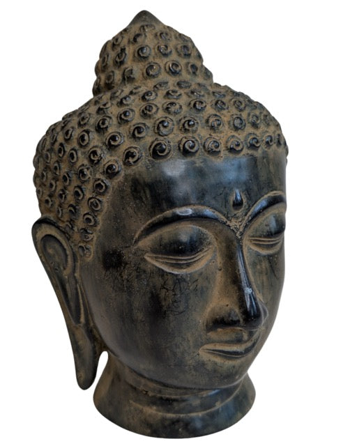 Chinesischer Buddha-Kopf aus Bronze als religiöses Objekt