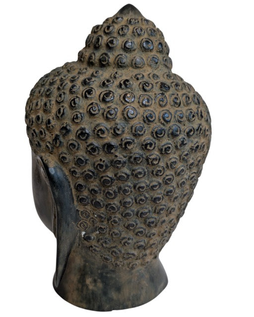 Chinesischer Buddha-Kopf aus Bronze, der als Tempelobjekt verwendet wird