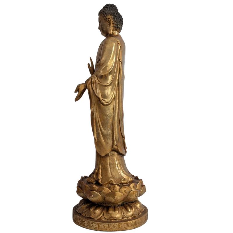 Chinesische Buddha-Statue aus vergoldeter Bronze