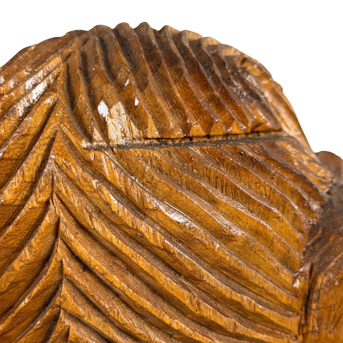 Scheitel des Guanyin-Kopfes mit geschnitztem Haar, Detail