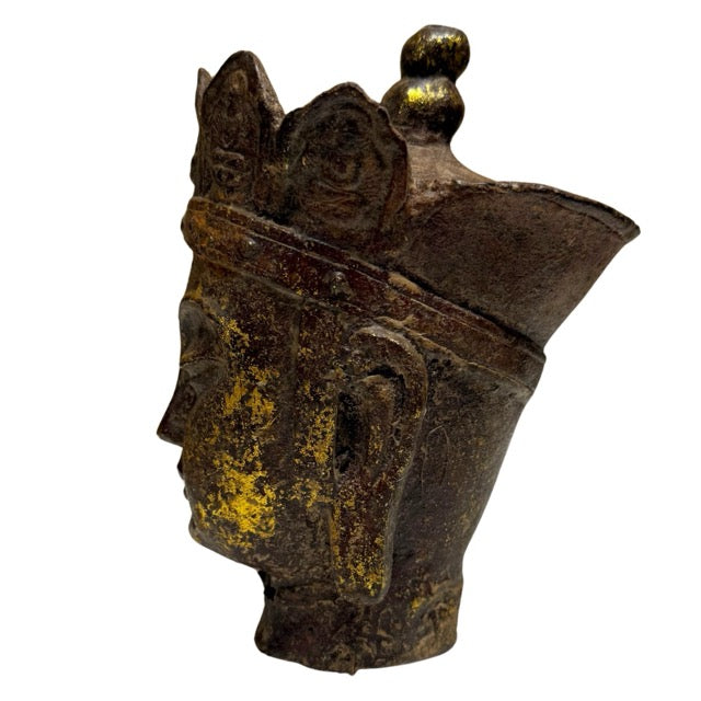 Antikes Paar Köpfe eines chinesischen Bodhisattva, Ksitigarbha Dizang Pusa