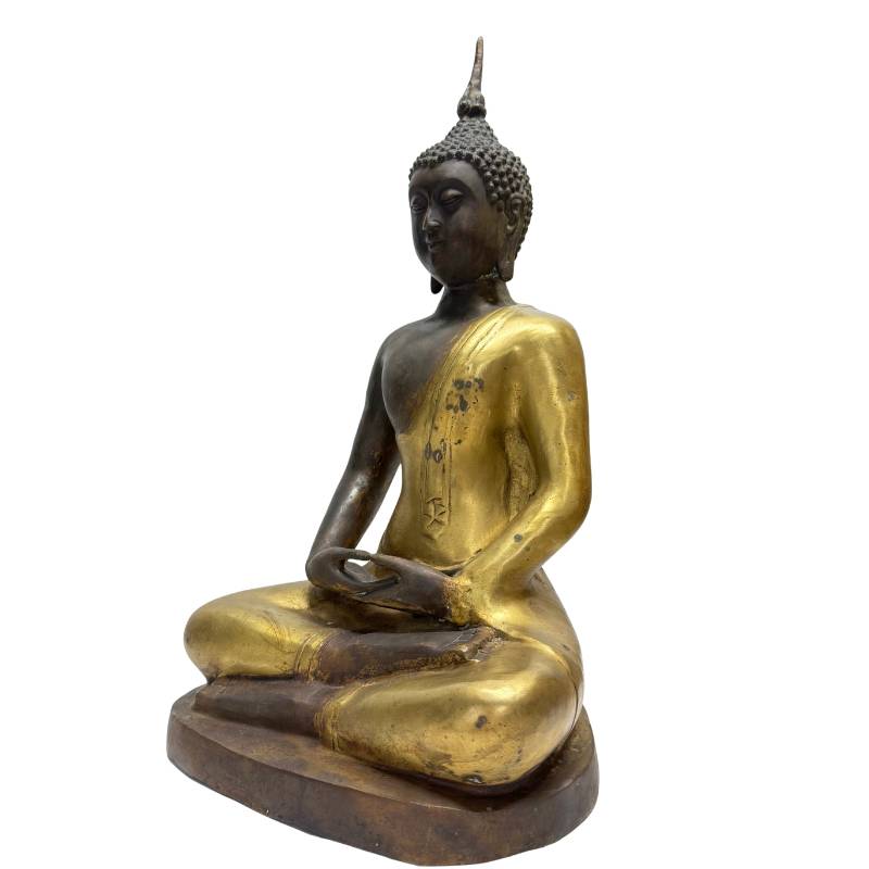 Chinesischer Buddha aus Bronze im klassischen Yongle-Stil mit Dhyana Mudra