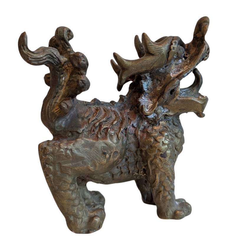 Set aus zwei chinesischen Bronze-Foo-Hunden als zusammengehöriges Paar
