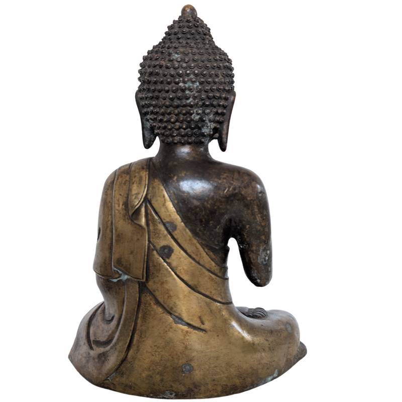 Sitzender Buddha in Vitarka Mudra, Bronze, aus China