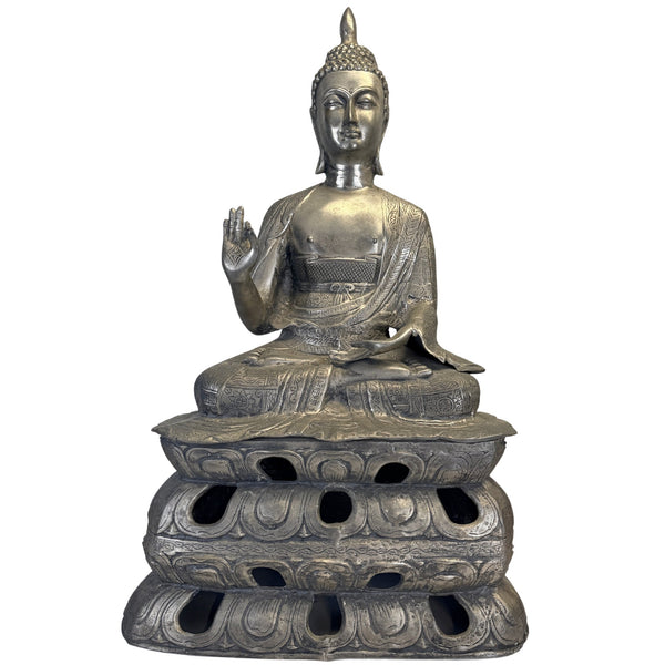 Großer chinesischer Räucher-Buddha – 1980er Jahre – 85,6 cm
