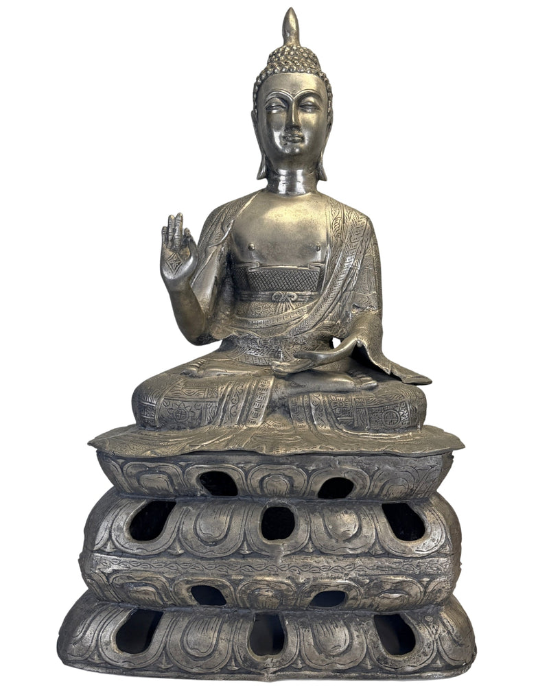 Großer chinesischer Räucher-Buddha – 1980er Jahre – 85,6 cm