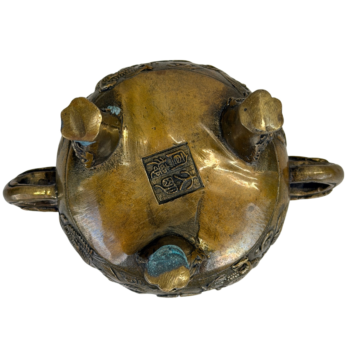 Durchbrochener Deckel mit buddhistischem Wächterlöwen und Kugel