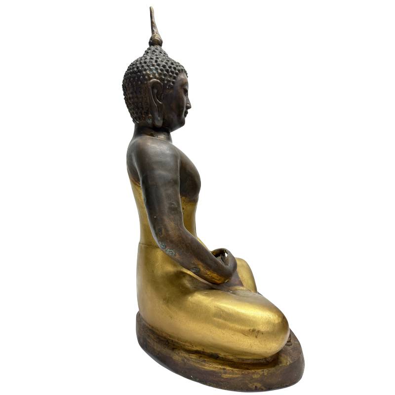 Chinesischer Buddha aus Bronze in Meditationshaltung (Dhyana Mudra), Yongle-Stil des 20. Jahrhunderts