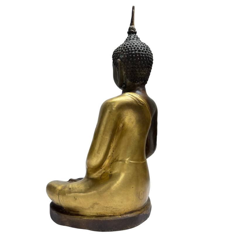 Chinesischer sitzender Buddha aus Bronze in Dhyana Mudra, Yongle-Stil
