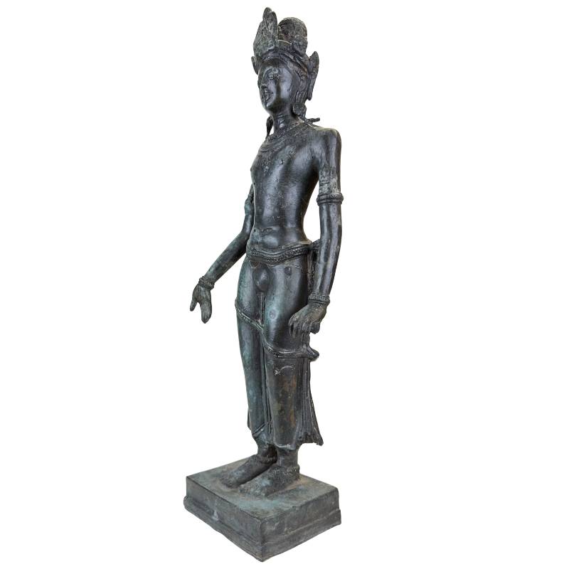 Dekorative Bronzestatue, asiatische Skulptur mit Patina