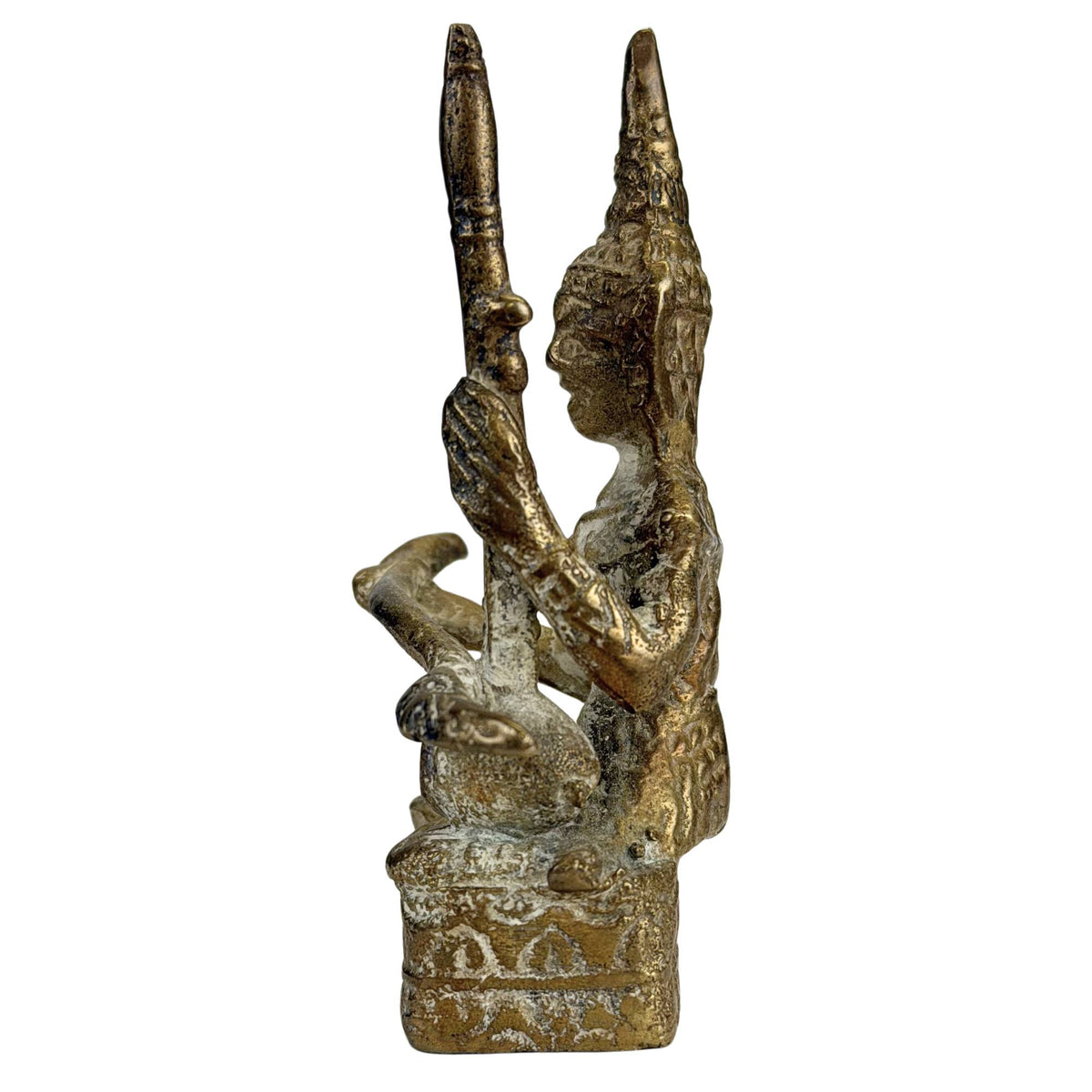 Dekorative thailändische bronzene Musikerfigur für asiatisches Interieur