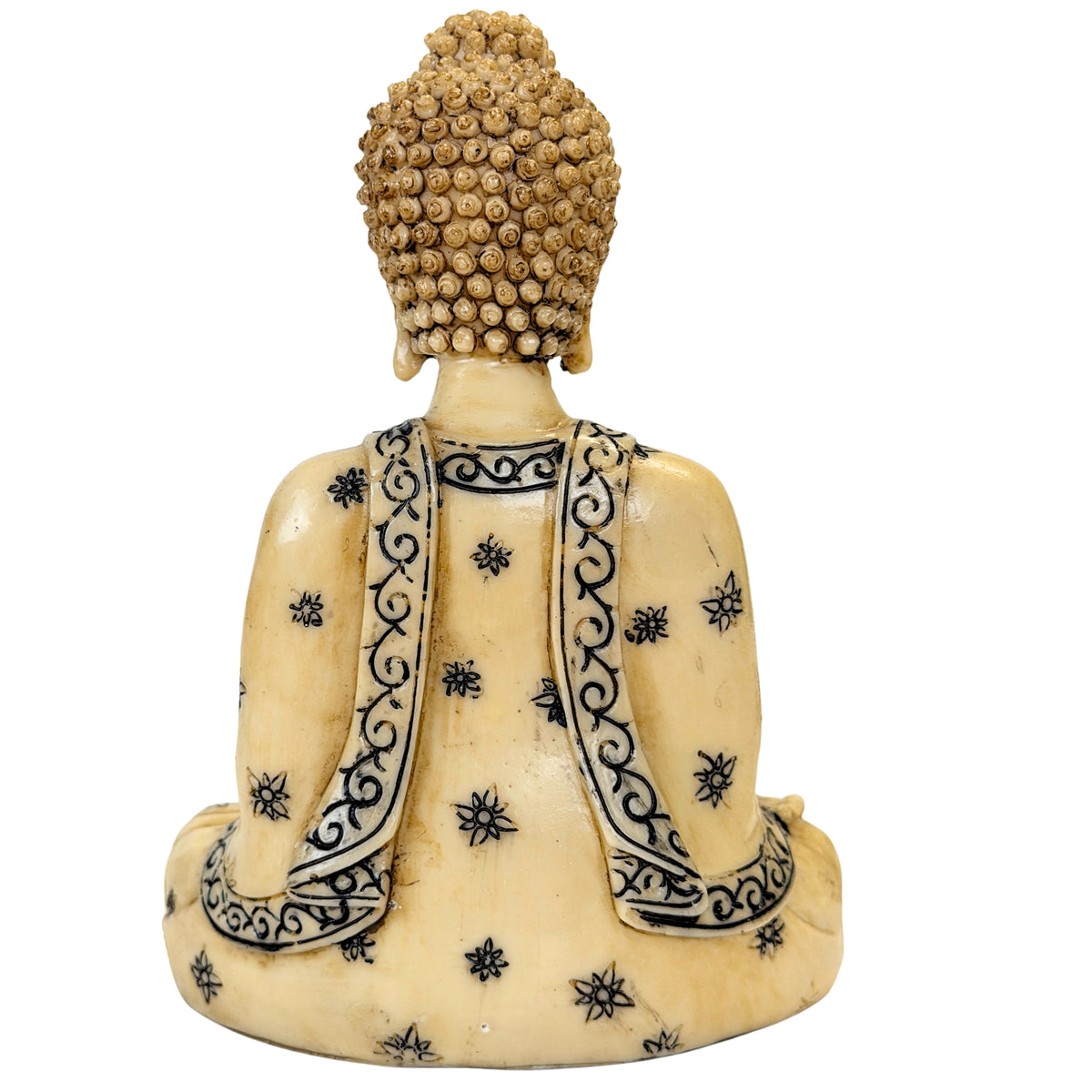 Detail von Kopf und Gesicht des dekorativen Resin-Buddhas SKU 776
