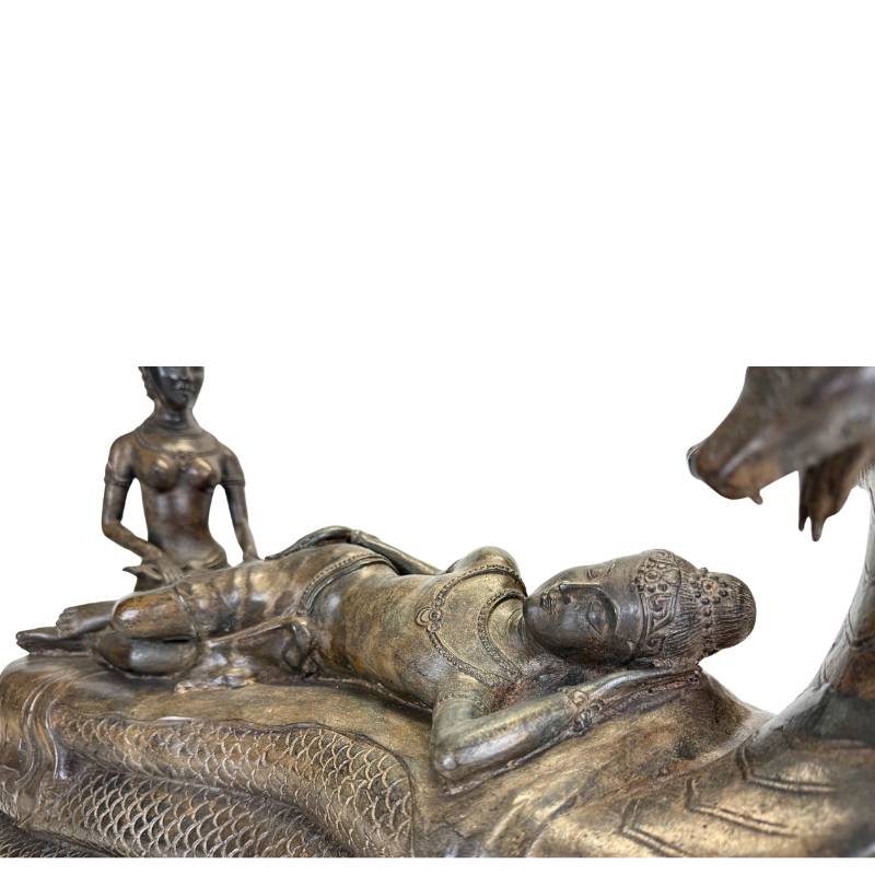 Detail der sieben Schlangenköpfe (Naga) über Vishnu