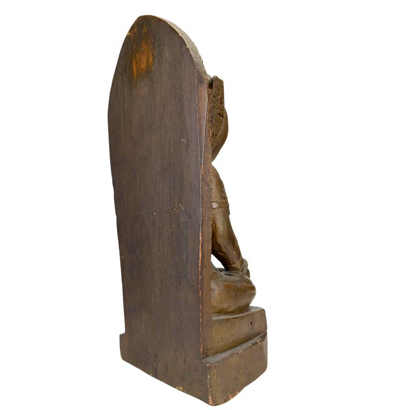 Andachtsfigur der Sri Devi, Holz mit Vergoldung und Patina