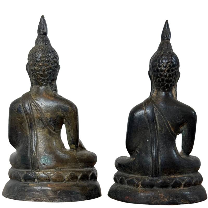 Buddha-Statue mit dunkler Bronzepatina, Meditation, Zen-Dekoration