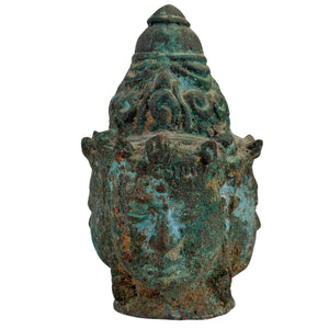 Dreiköpfige Khmer-Trimurti Tempelskulptur – Kambodscha – Lot 744