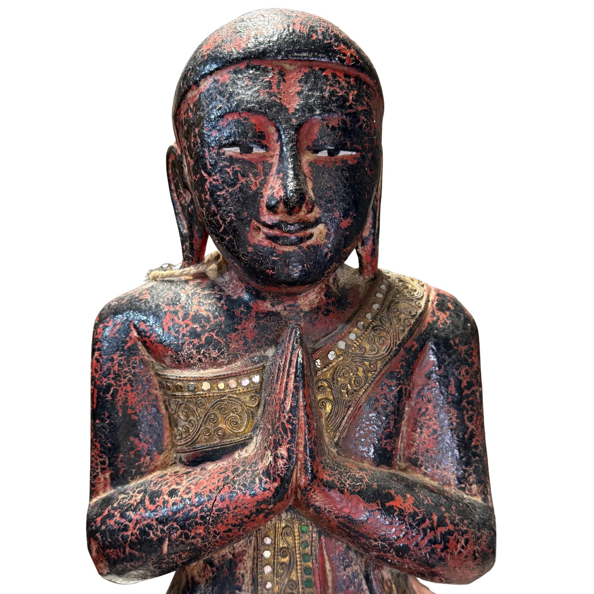 Exklusive buddhistische Kunst aus Massivholz mit einem Gewicht von 11,5 kg.