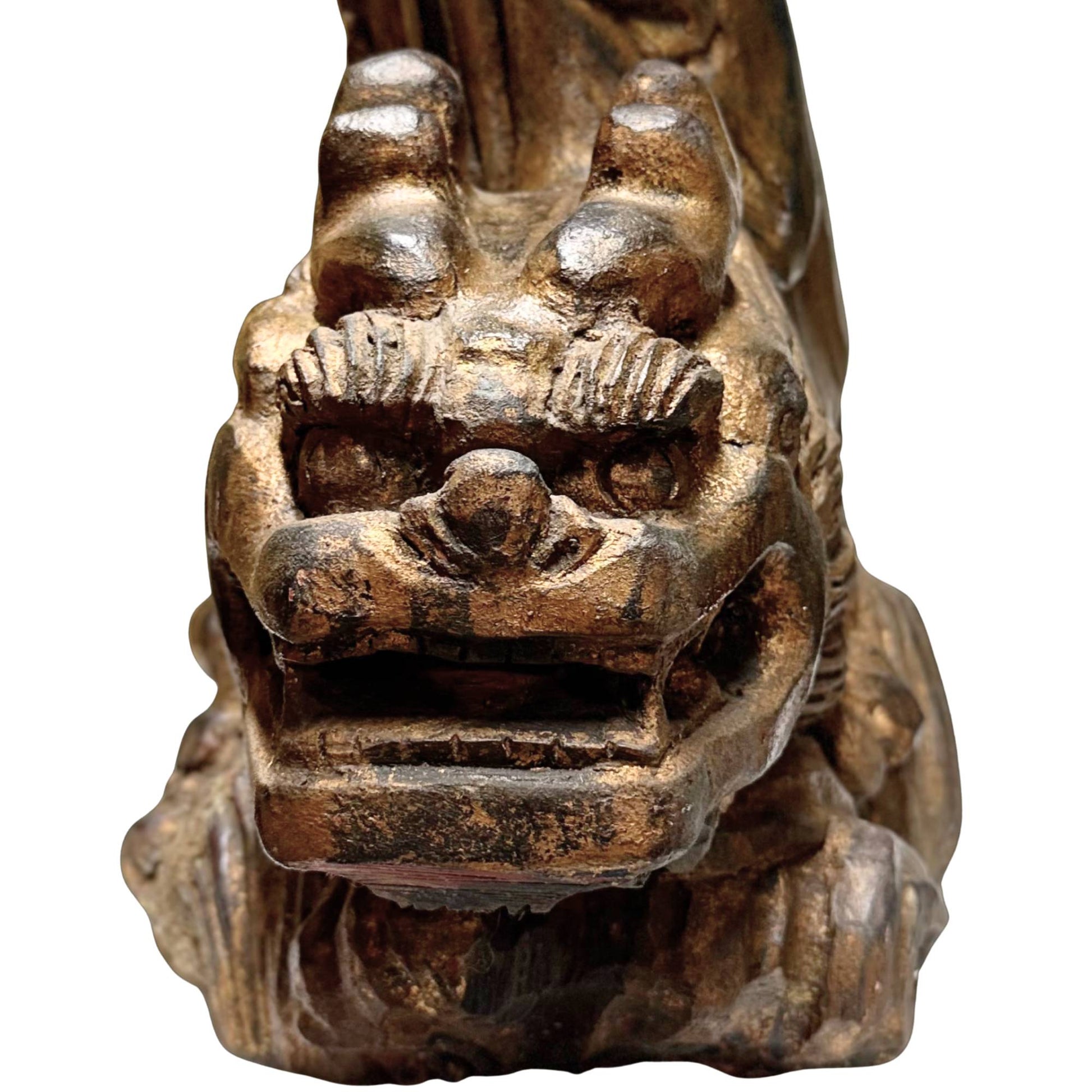 Expertenprüfung polychromes Holz Kwanyin-Drache Qing-Dynastie