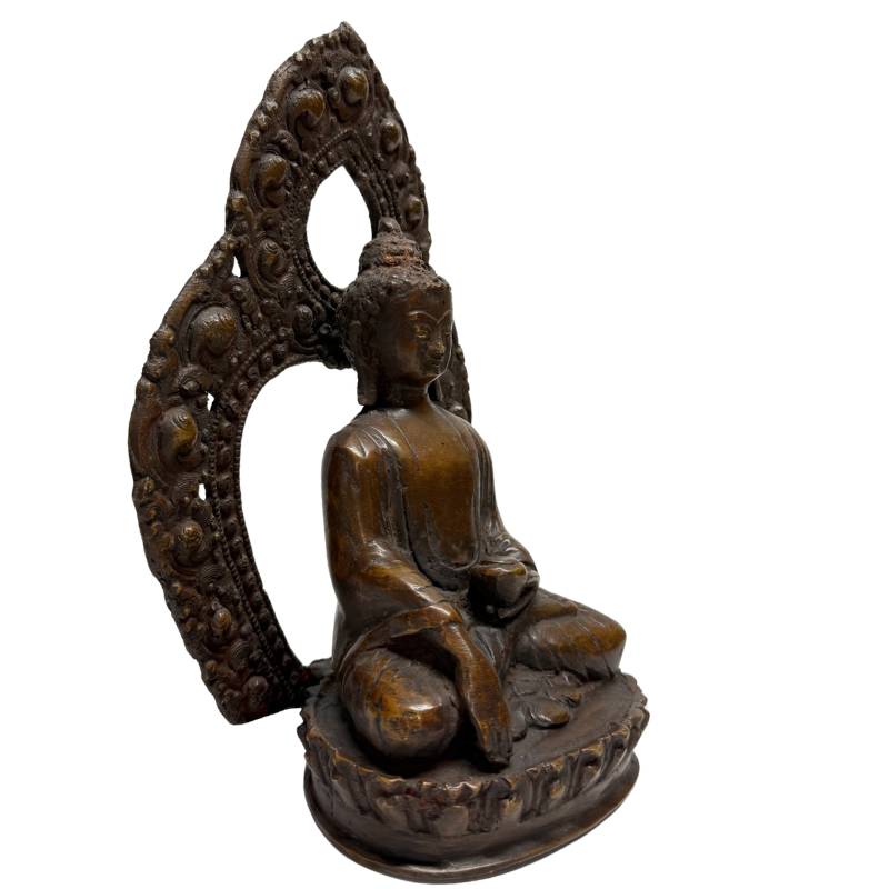 Alte, feuervergoldete Buddha-Statuen aus Bronze aus dem nepalesischen Himalaya mit Dhyana Mudra