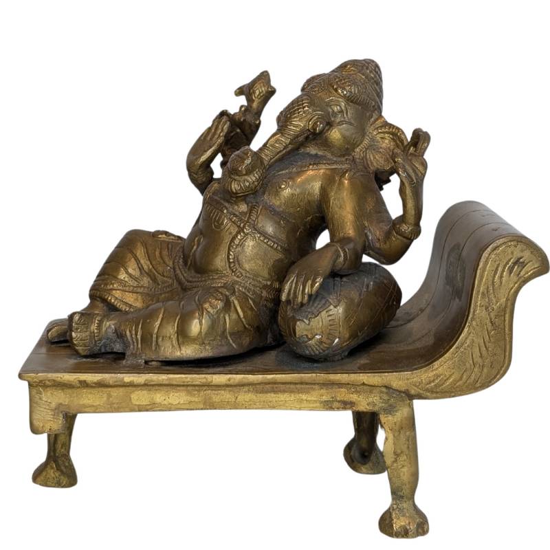 Antike, handgefertigte Ganesha-Statue aus Bronze aus dem Himalaya, 19. Jahrhundert