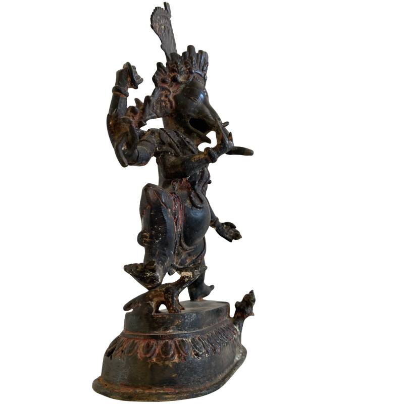 Antike Ganesha-Bronzestatue aus Südostasien, verwendet in einem Tempelkontext