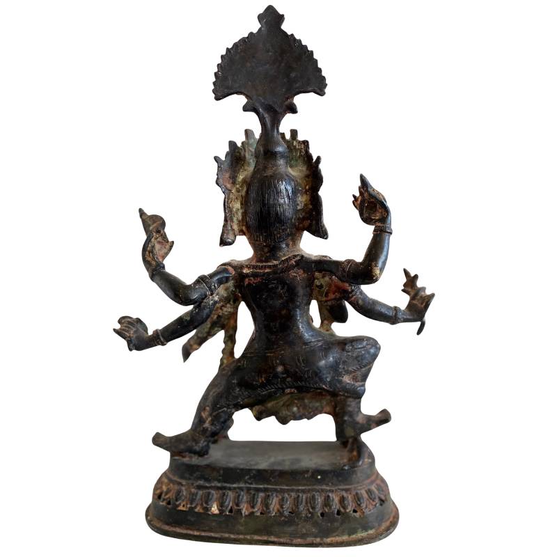 Antike Ganesha-Statue aus Bronze mit natürlicher Patina und Gebrauchsspuren