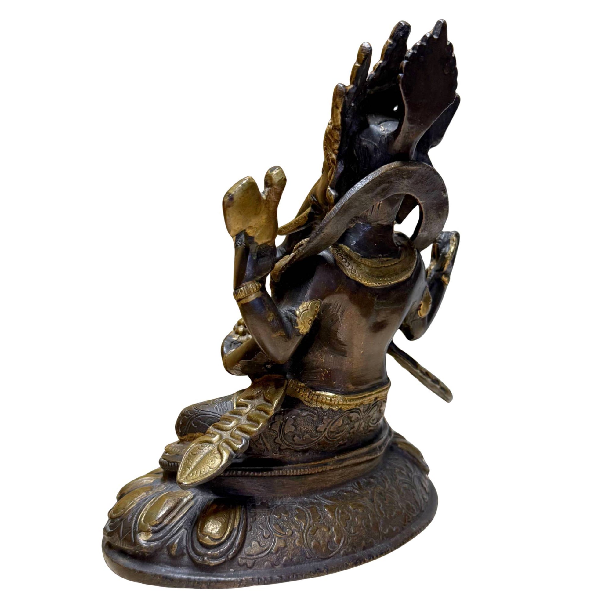 Ganesha, Gott der Weisheit, aus Bronze gefertigt mit aufwendiger Verzierung.