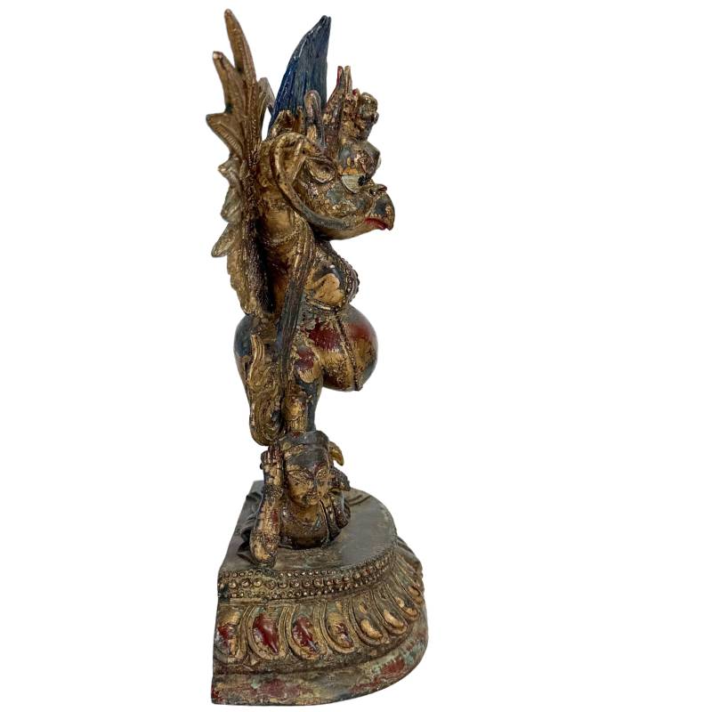 Garuda-Statue aus Bronze, stehend auf einem Dämon, aus der Himalaya-Tradition