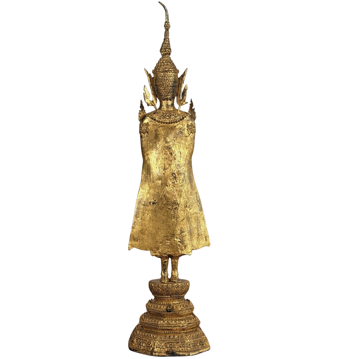 Back view of the Buddha in royal attire