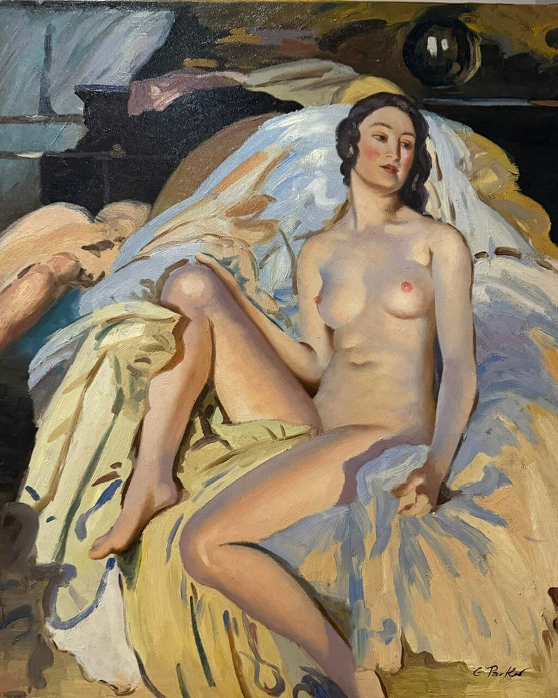 Gérard Parker – Klassischer weiblicher Akt – Original Ölgemälde – 60x50 cm.