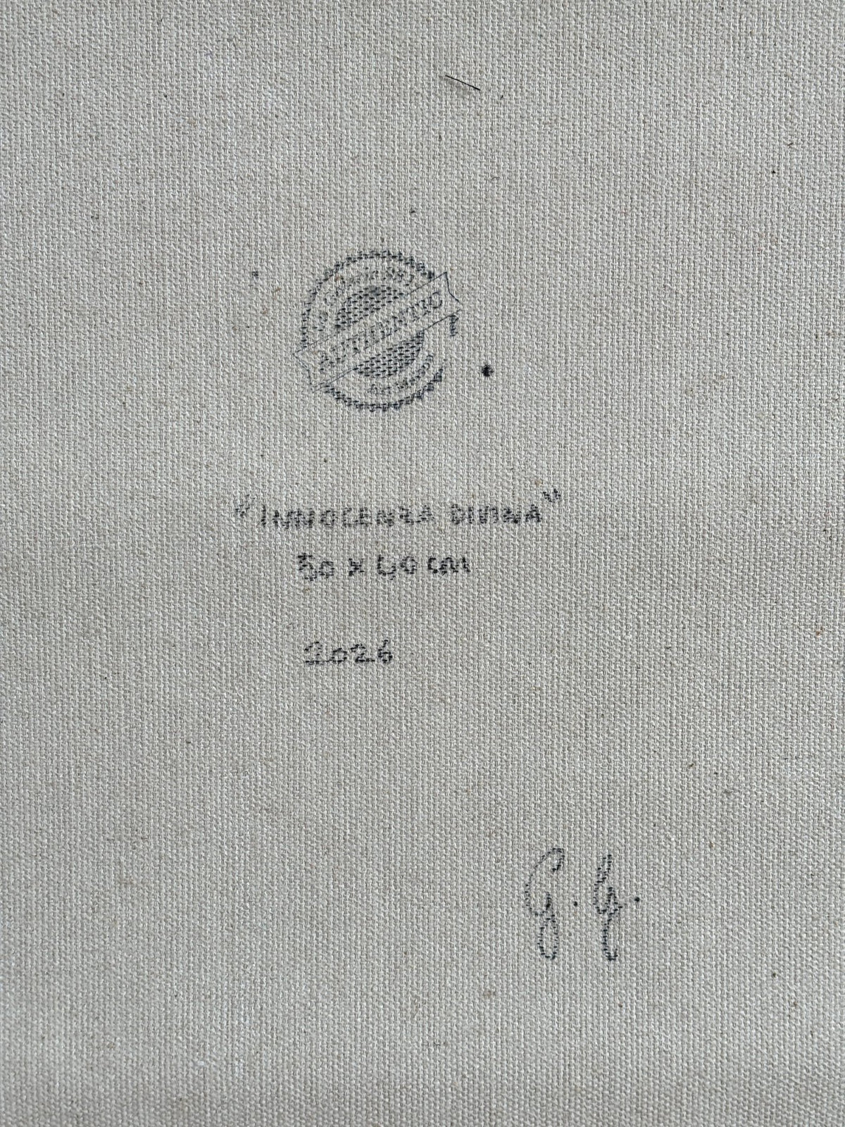 Detail of the signature G.G. and the official gallery stamp of La Galerie 991.