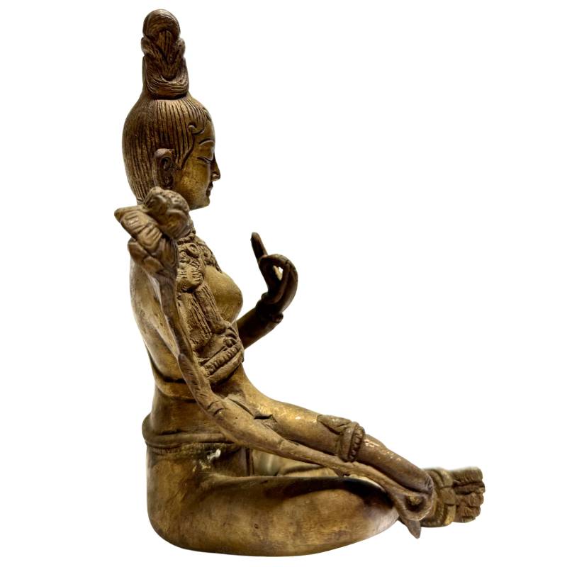 Grüne Tara-Bronzeskulptur, Indien, Buddha-Statue