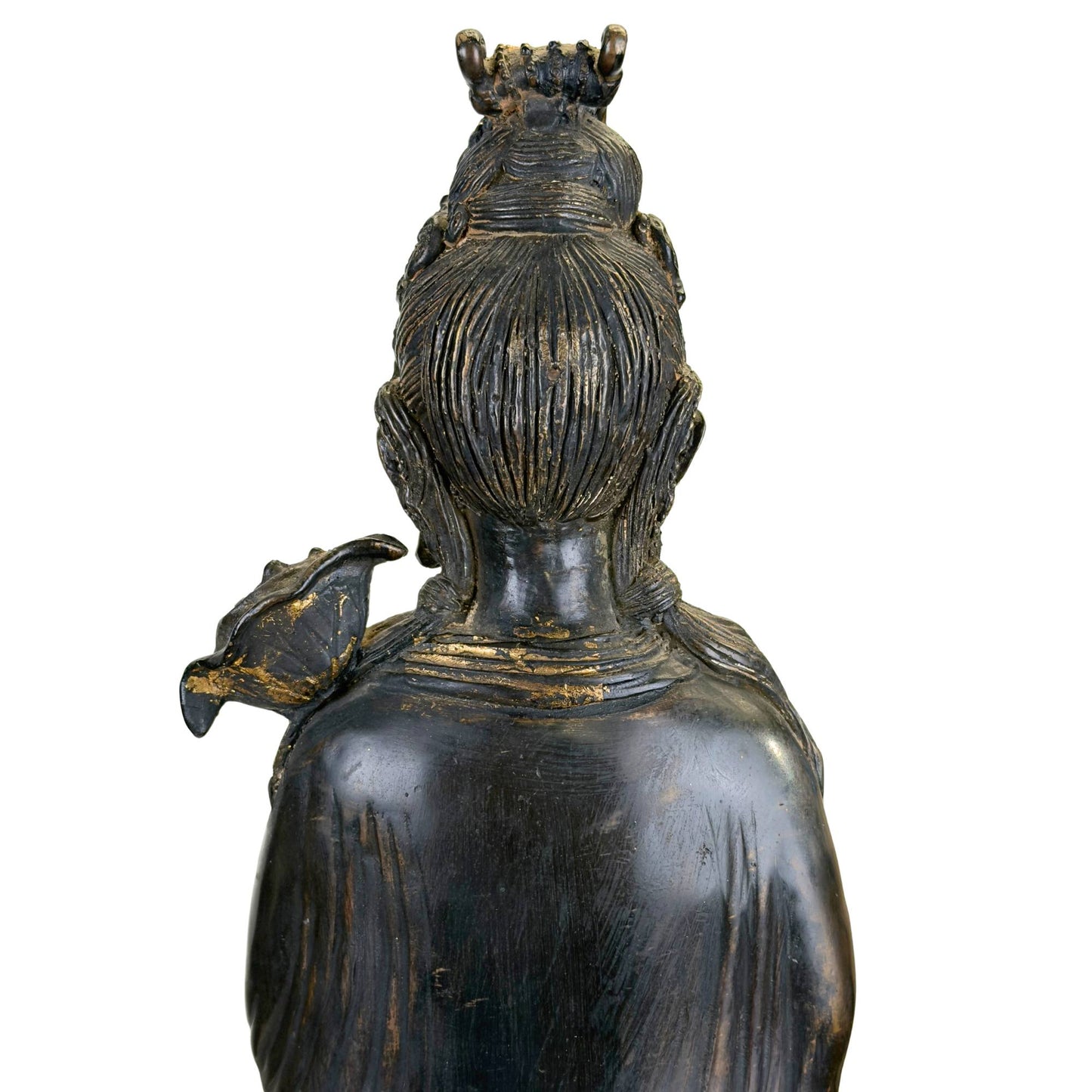 Große Guanyin-Statue aus Bronze mit Drachenfisch- und Wassermotiven, 64 cm hoch und 16 kg schwer