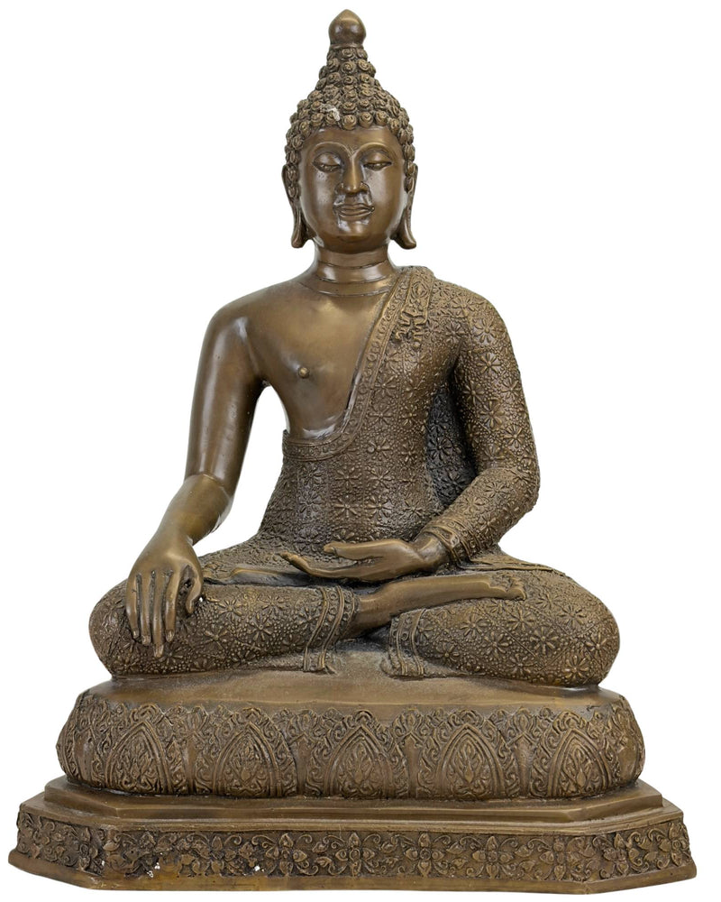 Monumentaler bronzener Shakyamuni Buddha – Rattanakosin Revival-Stil (37 cm)