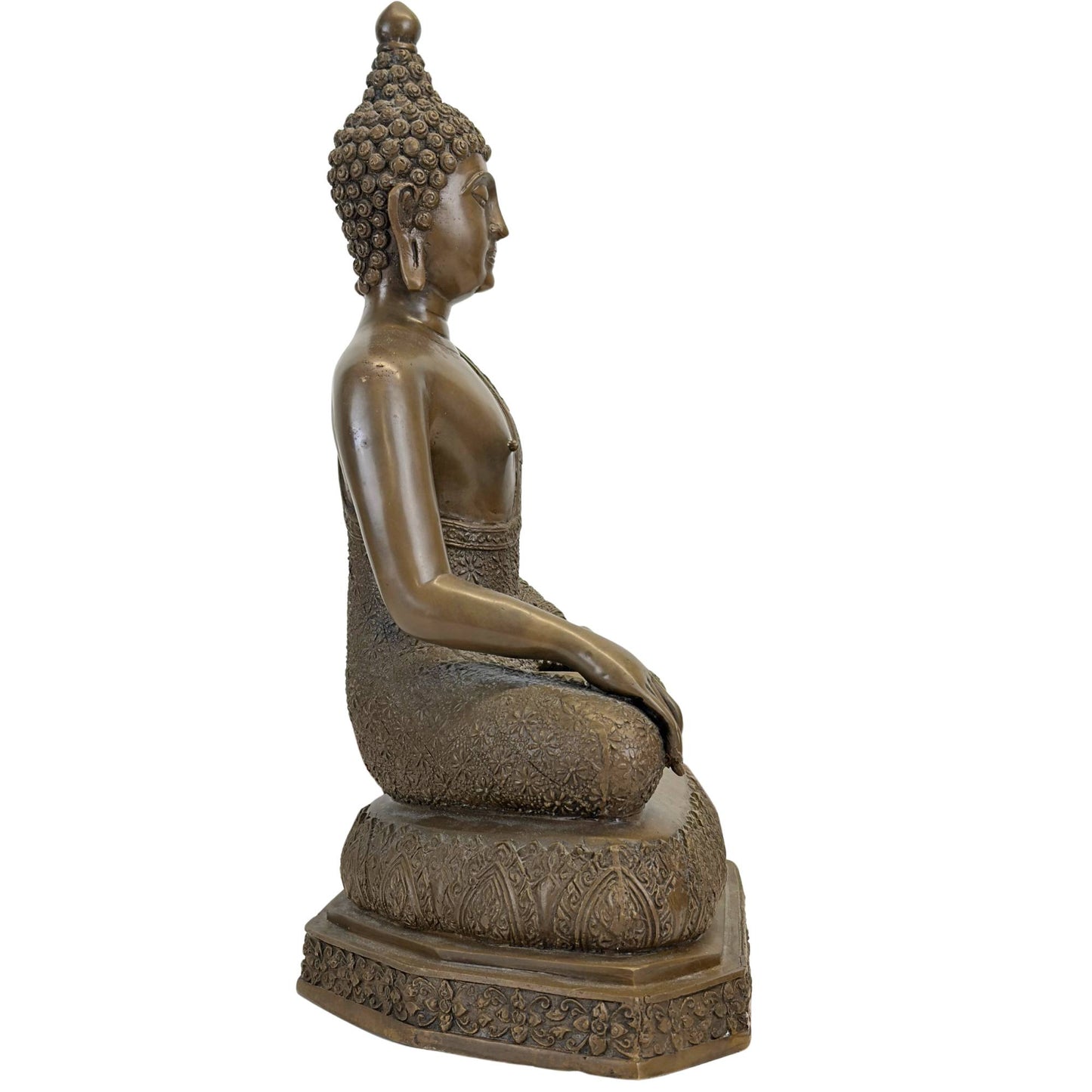Eleganter thailändischer Shakyamuni-Buddha aus schwerer Bronzelegierung